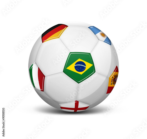 soccer ball with flags