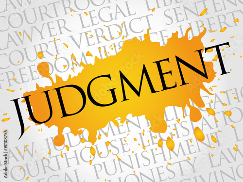 Judgement word cloud concept