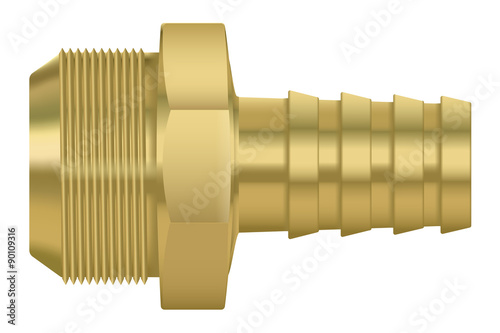 Pipe Bronze Fitting. Brass fitting with Threaded