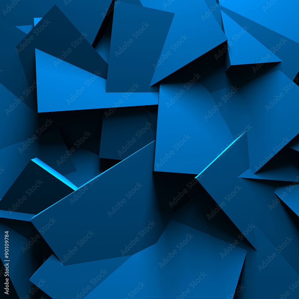 Fototapeta Blue Abstract Chaotic Design Wall Background