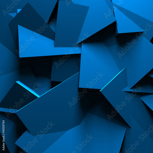 Blue Abstract Chaotic Design Wall Background