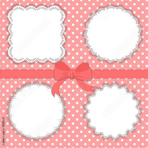 Collection of vintage designed lace frames