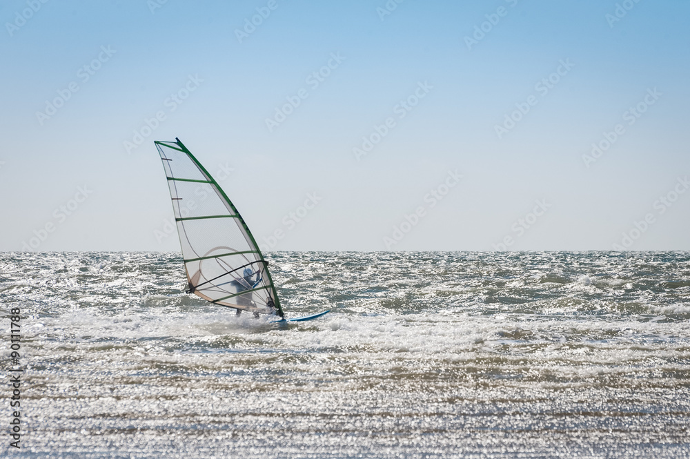 windsurfer on an empty sea windsurfer on an empty sea