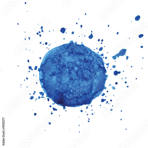 Blue watercolor splash background