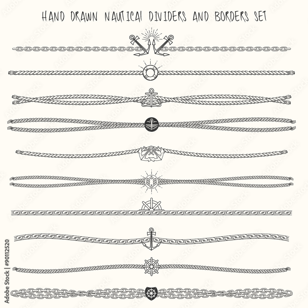 Nautical Dividers Set Adobe Stock