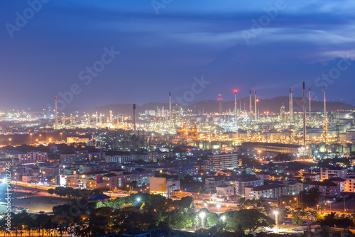 Oil refinery  petrochemical at twiligh