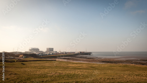 Heysham Nuclear Power Station, Lancashire. Heysham 1 and 2 nuclear power stations on Morecambe Bay in the North West of England.