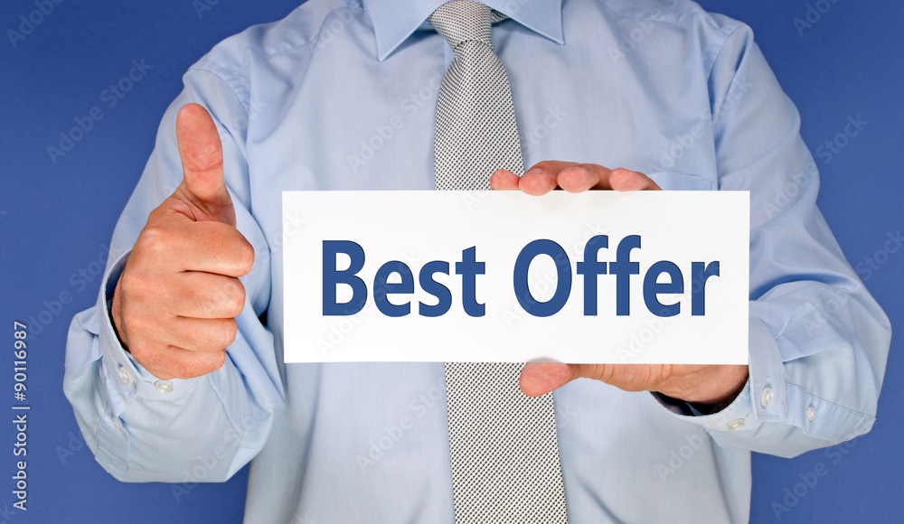 Best Offer - Businessman with thumb up Best Offer - Businessman with thumb up