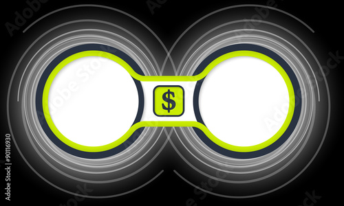 Two colored circular frames for your text and dollar symbol