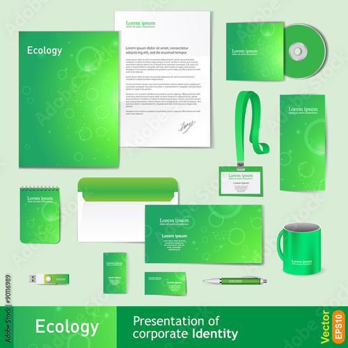 Corporate identity template, natural eco-friendly style