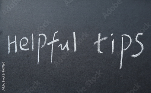 helpful tips text write on blackboard