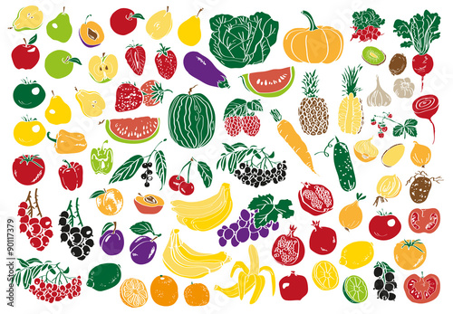 Fototapeta Naklejka Na Ścianę i Meble -  vegetables and fruits color