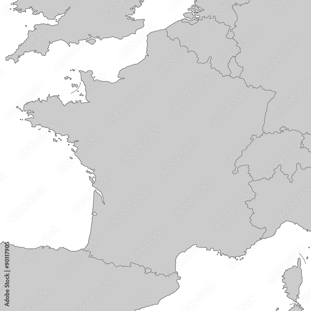 Frankreich in grau - Vektor
