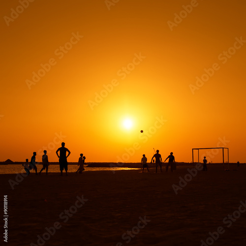 Football at Jumeira beach in Dubai