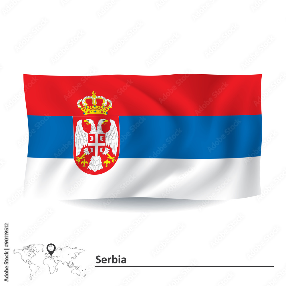 Naklejka premium Flag of Serbia