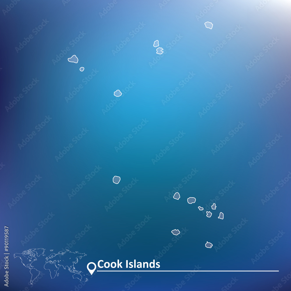 Fototapeta premium Map of Cook Islands