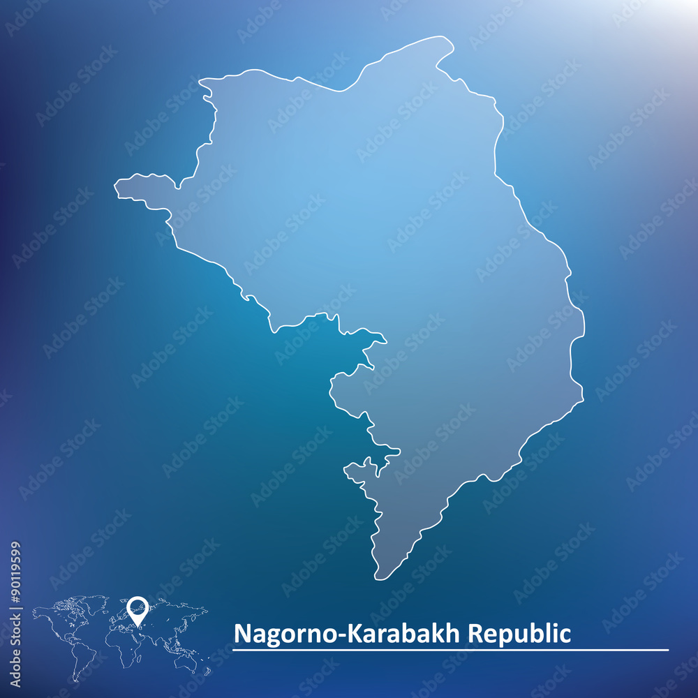 Fototapeta premium Map of Nagorno-Karabakh Republic
