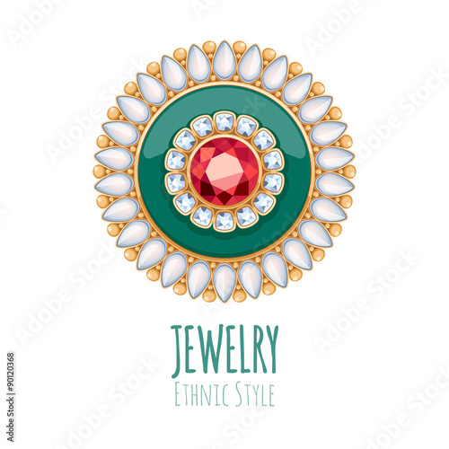 Elegant gemstones vector jewelry decoration.