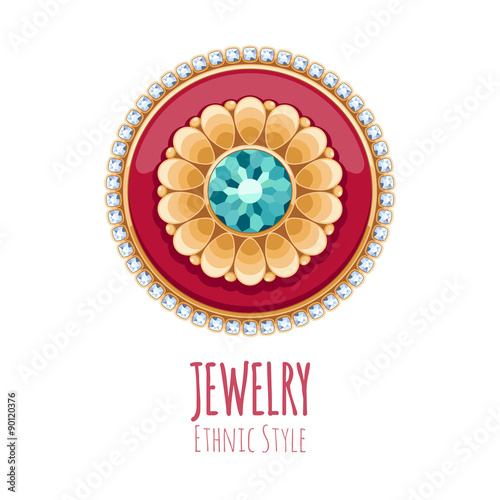 Elegant gemstones vector jewelry decoration.