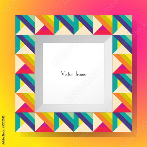 Picture frame isolated on colorful background. Perfect for your presentations or creation
