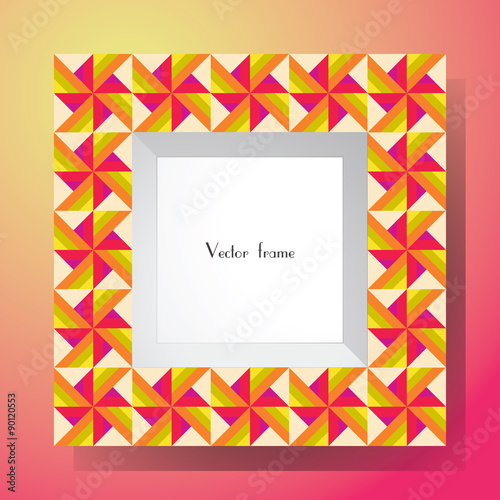 Picture frame isolated on colorful background. Perfect for your presentations or creation