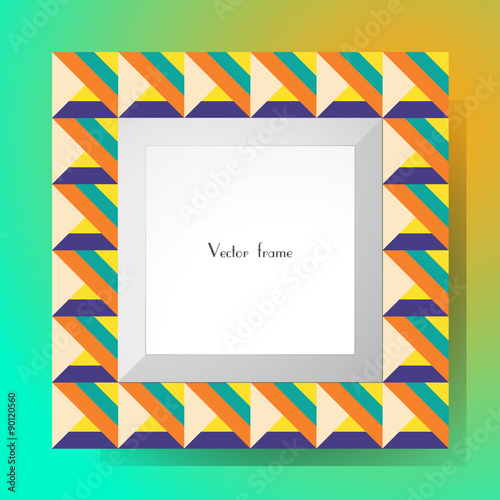Picture frame isolated on colorful background. Perfect for your presentations or creation