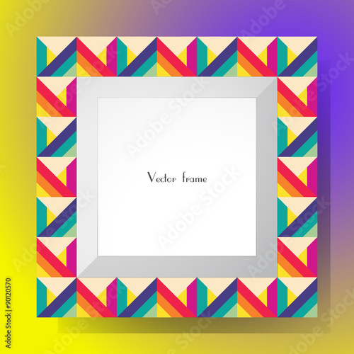 Picture frame isolated on colorful background. Perfect for your presentations or creation