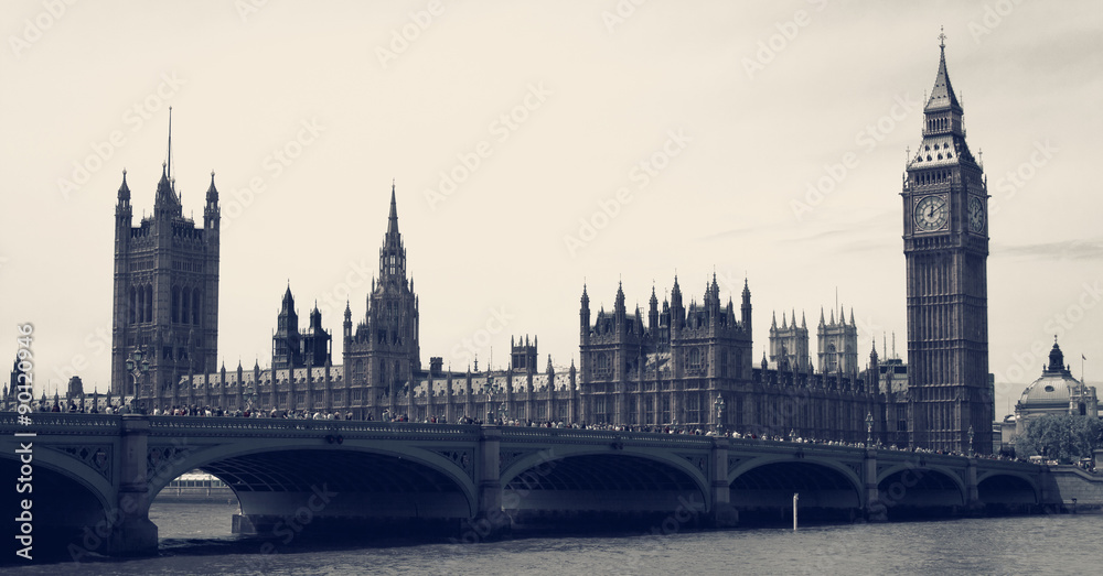 Big Ben and Parliament vintage