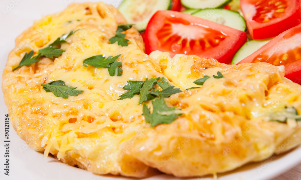 Omelet with cheese and vegetables Omelet with cheese and vegetables