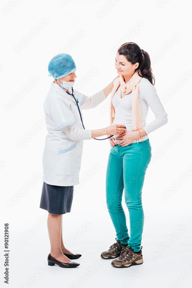 Happy pregnant woman at examination