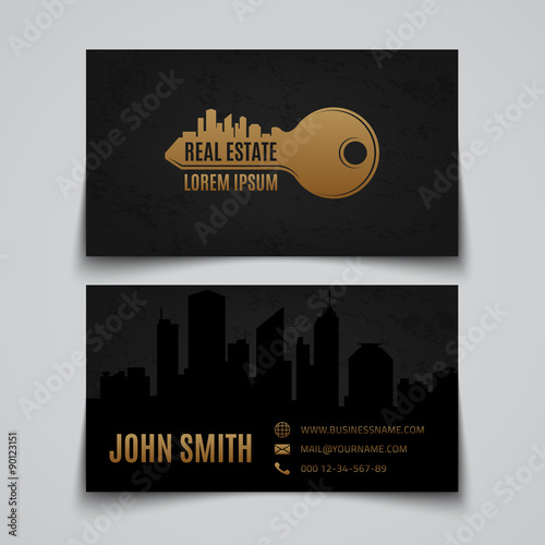 Real estate. Business card template.