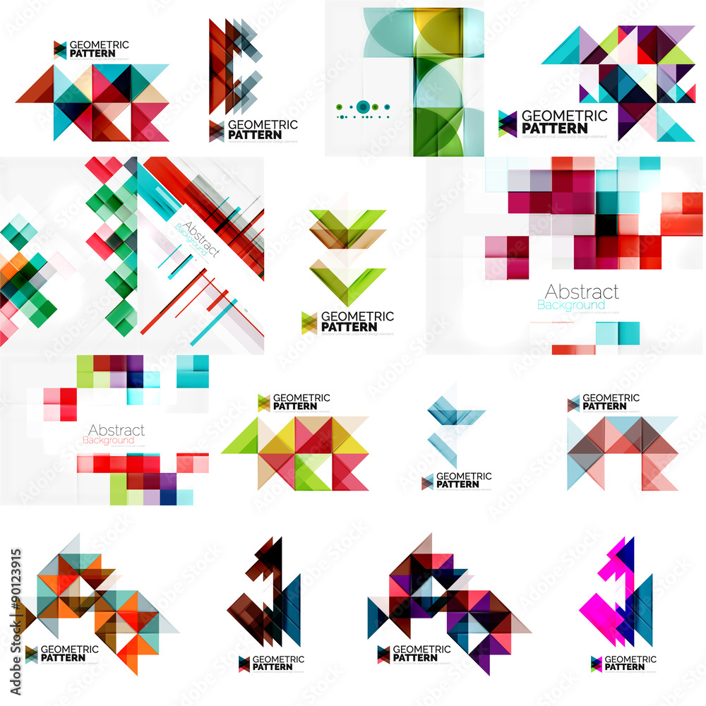 Set of various universal geometric layouts - backgrounds