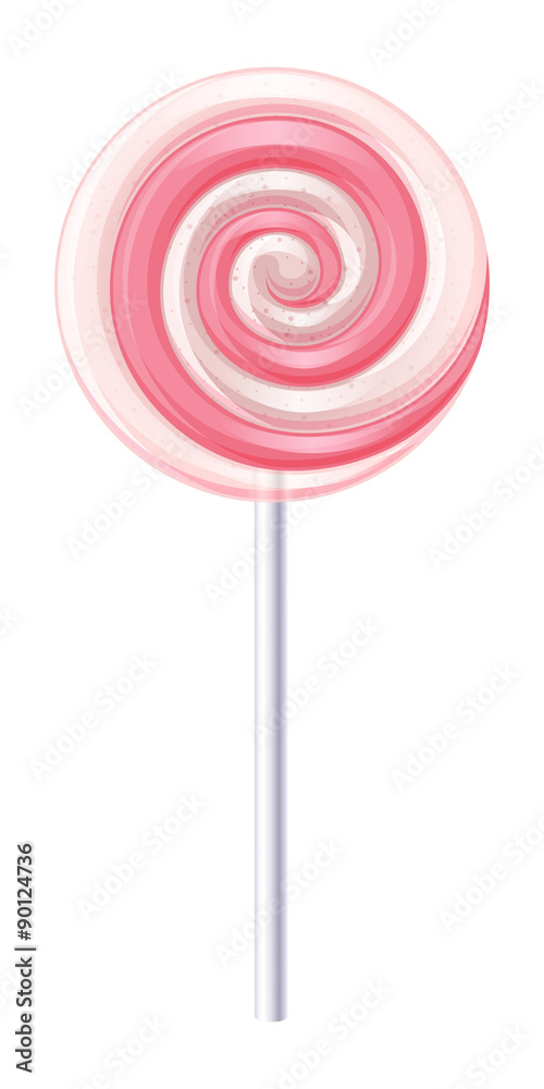 Pink and white spiral candy. Strawberry lollipop. Pink and white spiral candy. Strawberry lollipop.