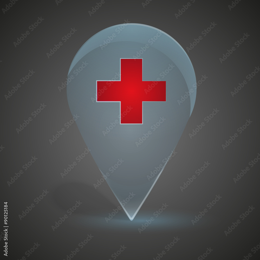 Glass icon on the map markers. Glass icon on the map markers.