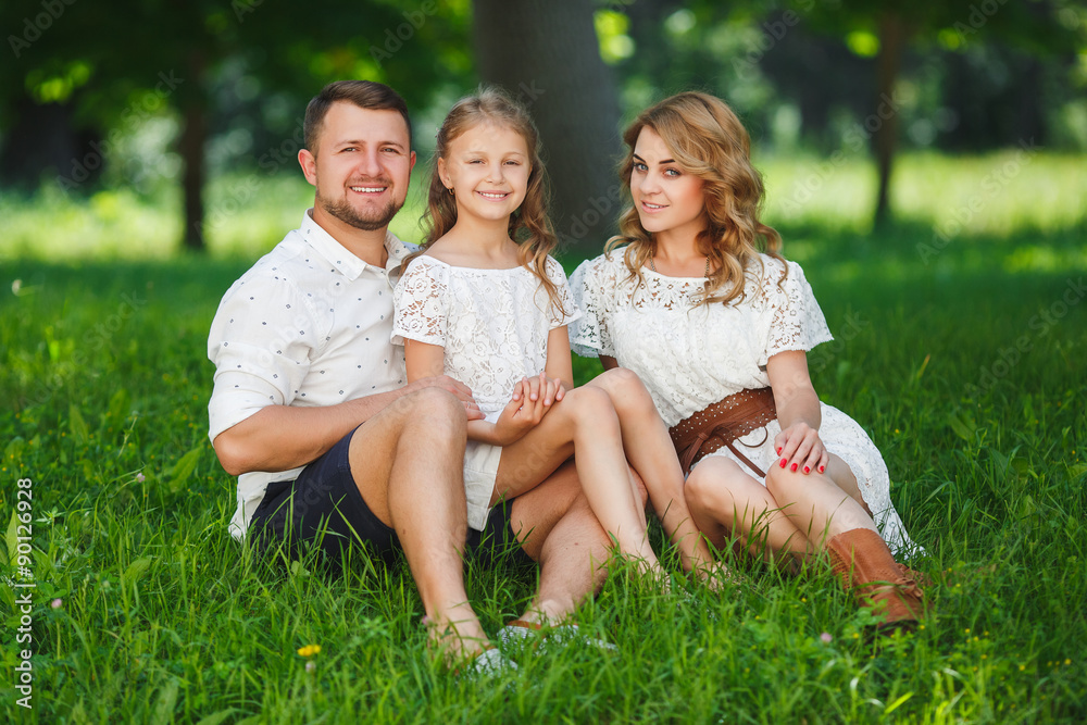 Fototapeta premium Happy family spends together the weekend.