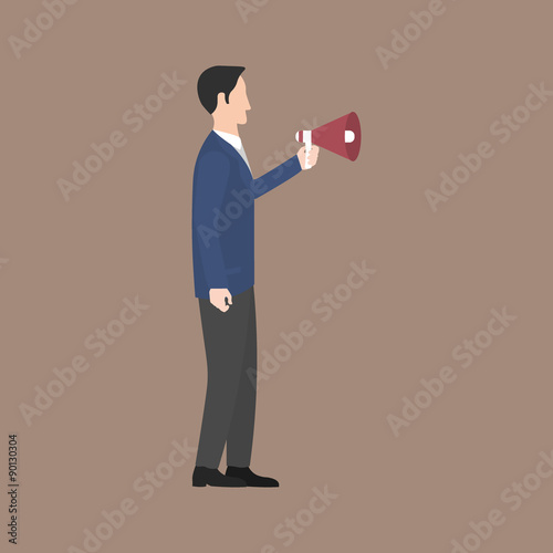 Businessman with mouthpiece