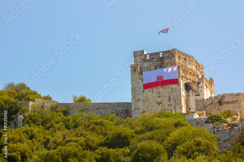 castle tower of the Rock of Gibraltar, Spain