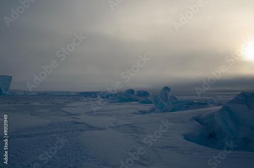 Alien landscape, sea-ice, antarctica