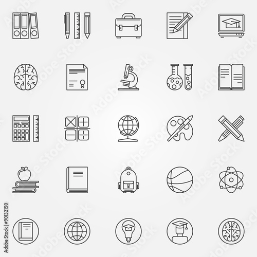 Education icons set