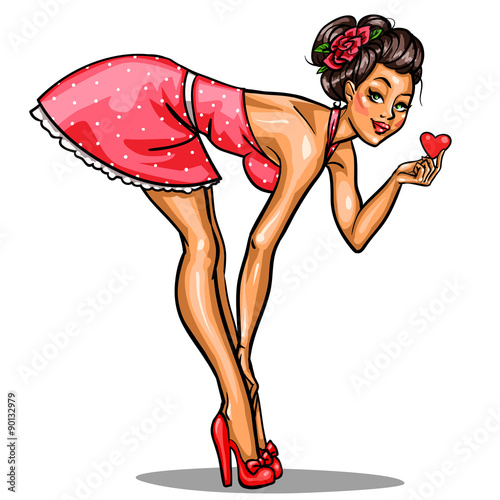 Pin Up girl in red