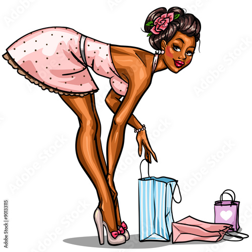 Pin Up shopping girl 