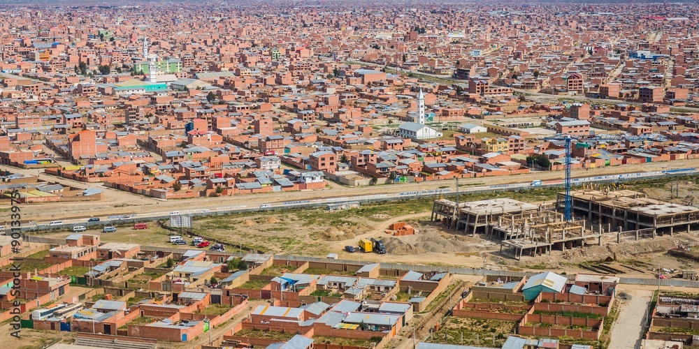 view over the city of la paz in bolivia
