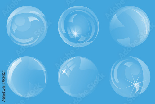 Transparent soap bubbles. Design element.