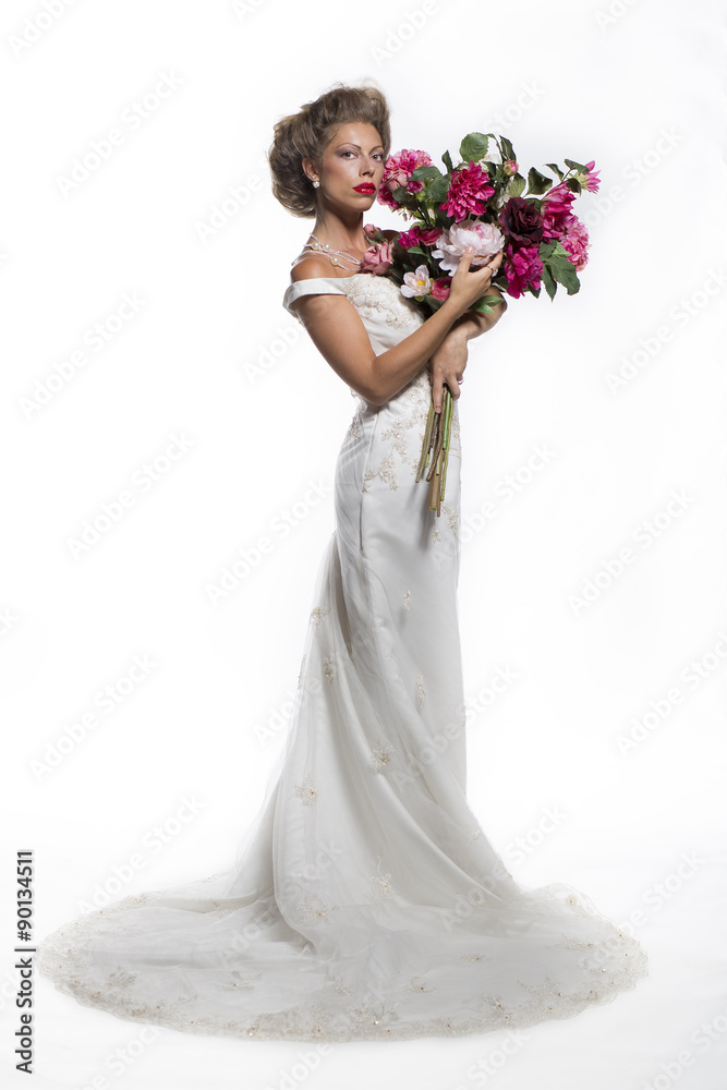 Bride with a bunch of flowers Bride with a bunch of flowers