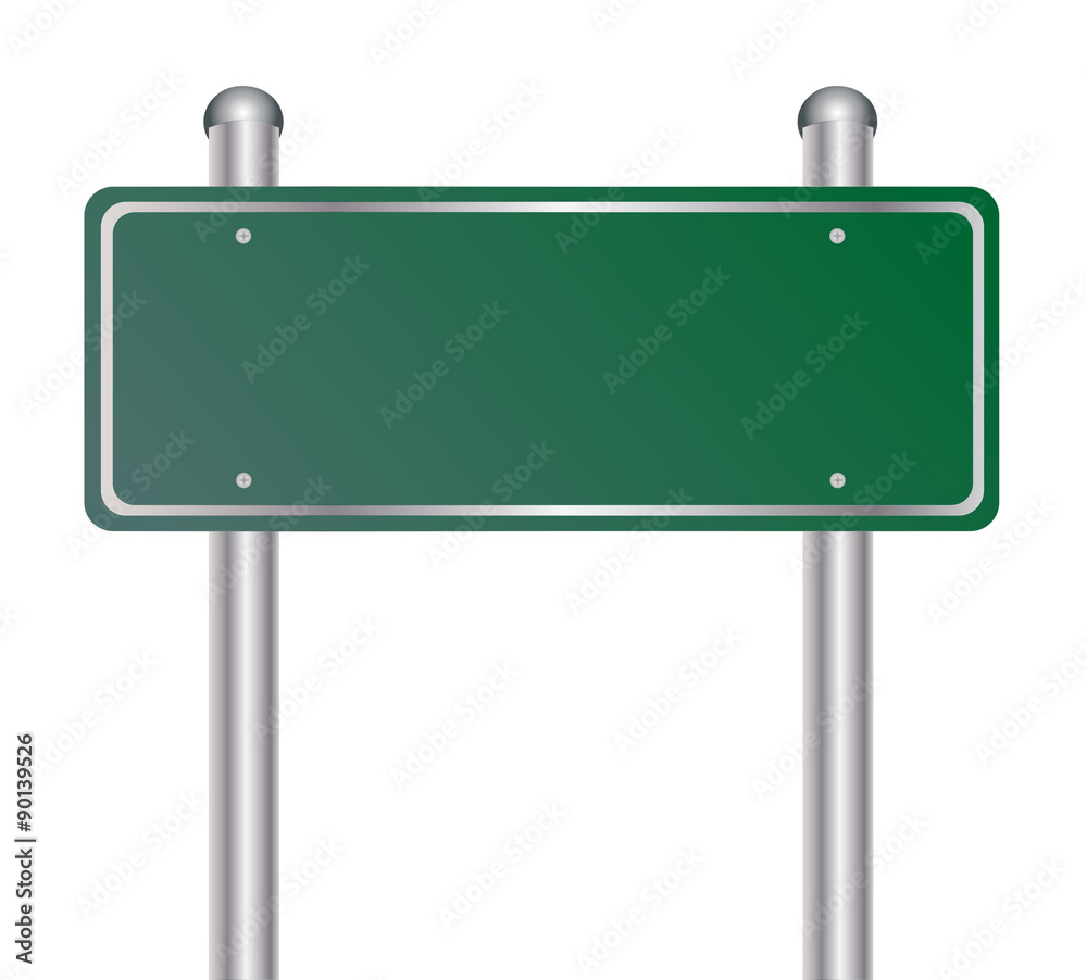 © Lasa - Blank green traffic road sign on white