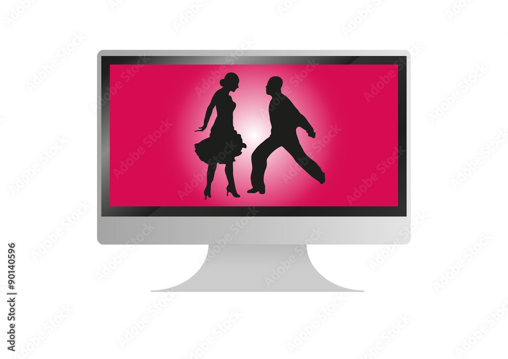 Computer flat vector monitor Computer flat vector monitor