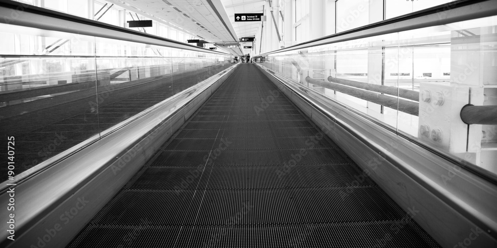 Obraz premium Airport Architecture Escalator Movement