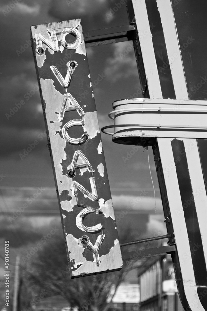 No Vacancy Sign in Art Deco Neon Stock Photo | Adobe Stock