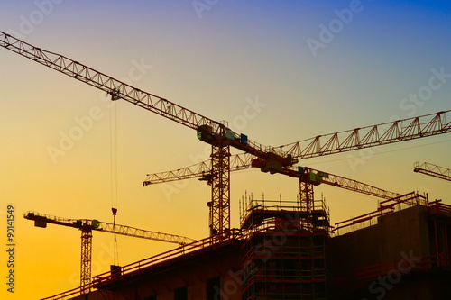 Photography Baukräne auf der Baustelle des Stadtschlosses in Berlin