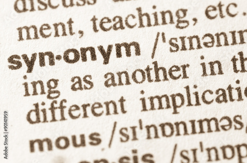 Dictionary definition of word synonym